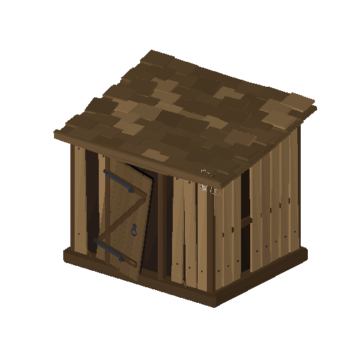 Low-poly Trick-or-Treat Houses 3D model: Haunted Shed 01