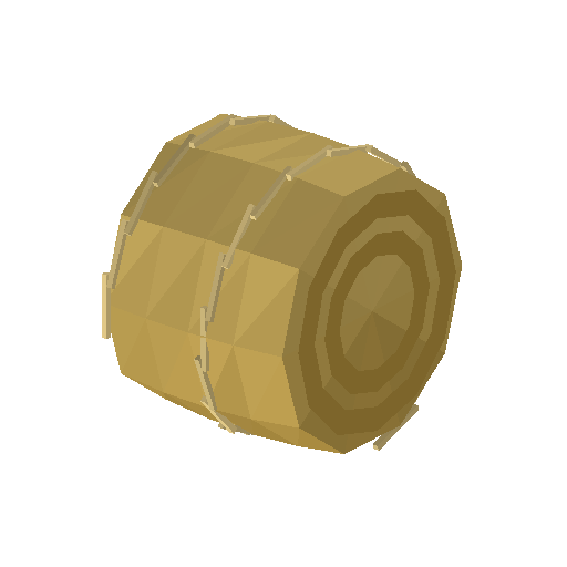 Low-poly Props & Livestock 3D model: Hay Bale Round