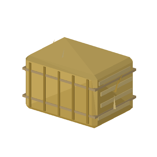 Low-poly Props & Livestock 3D model: Hay Bale Square