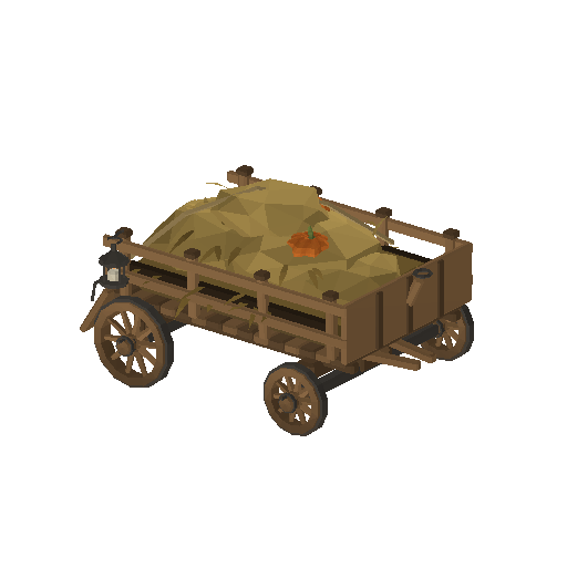 Low-poly Vehicles 3D model: Hay Wagon 01