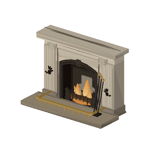 Low-poly Interiors 3D model: Hearth Marble Grand