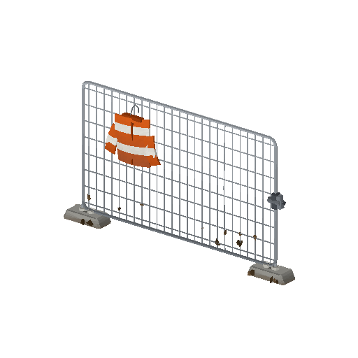 Low-poly Props 3D model: Heras Fence Panel
