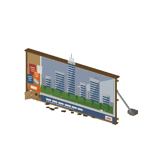 Low-poly Signage 3D model: Hoarding Render Panel