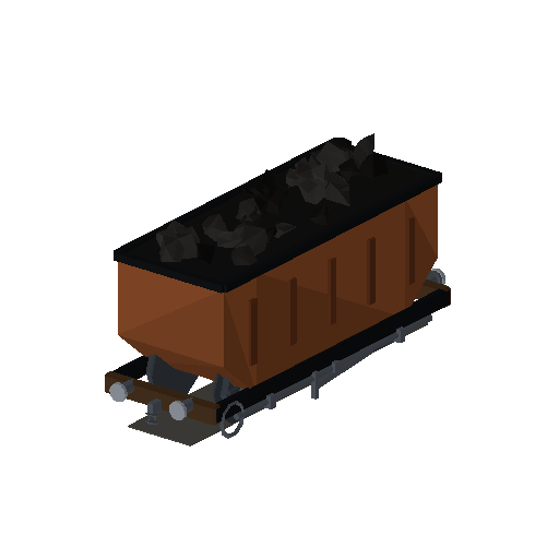 Low-poly Rolling Stock 3D model: Hopper Wagon