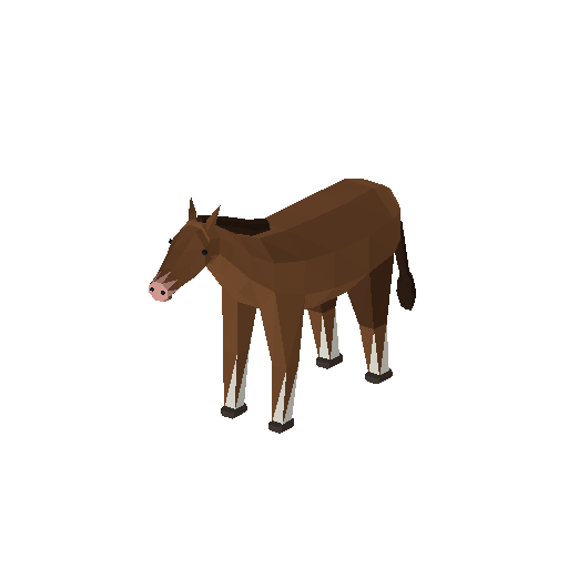Low-poly Props & Livestock 3D model: Horse