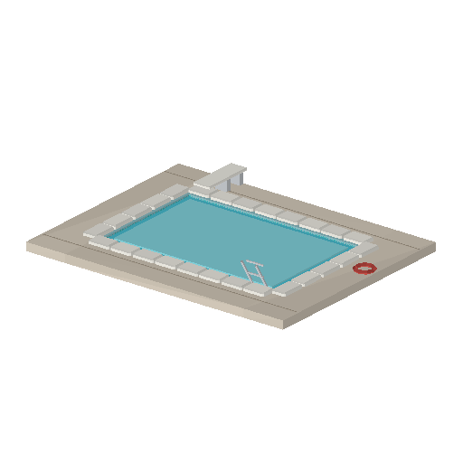 Low-poly Theme-Special 3D model: Hotel Pool Deck