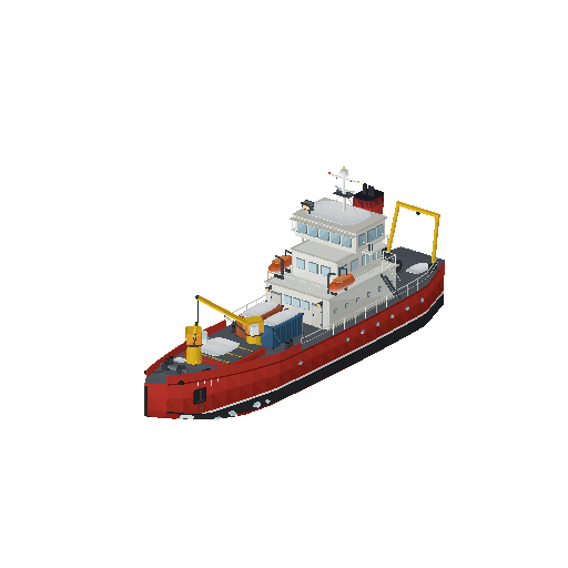 Low-poly Vehicles 3D model: Icebreaker Ship