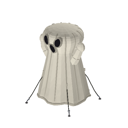 Low-poly Halloween Signature 3D model: Inflatable Ghost 01