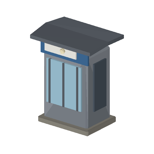 Low-poly Street Furniture 3D model: Info Kiosk 01