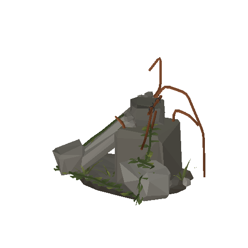 Low-poly Nature 3D model: Ivy Rubble