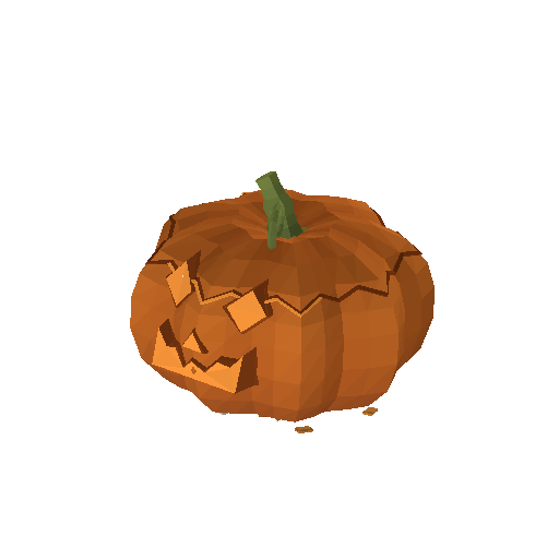Low-poly Halloween Decorations 3D model: Jack O Lantern 01