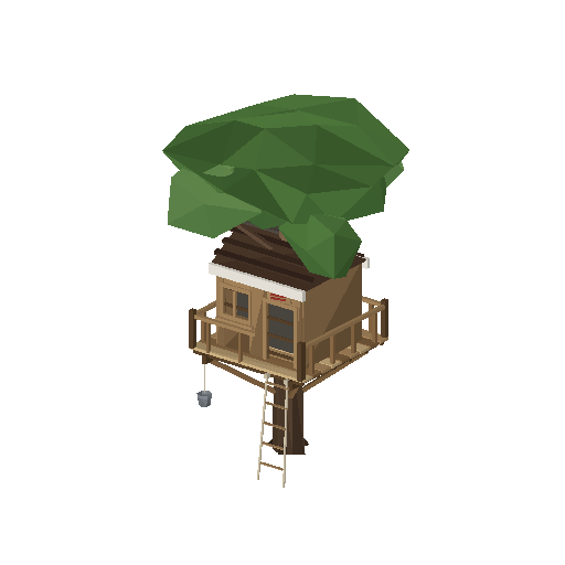 Low-poly Lot Structures 3D model: Kids Treehouse
