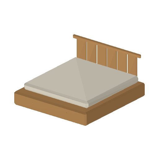 Low-poly Interiors 3D model: King Bed
