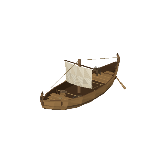 Low-poly Vehicles 3D model: Knarr Cargo Ship