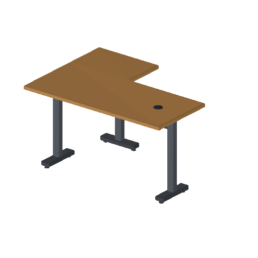 Low-poly Interiors 3D model: L Desk