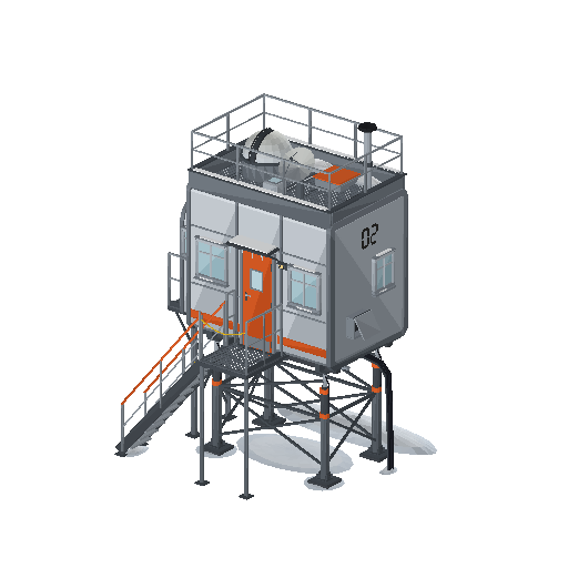 Low-poly Village Structures 3D model: Lab Module