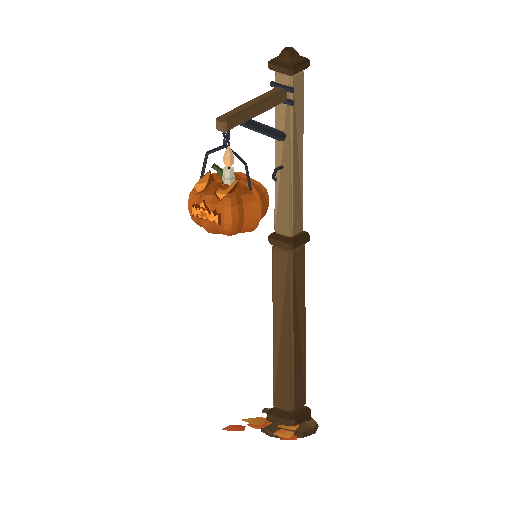 Low-poly Halloween Decorations 3D model: Lantern Post 01