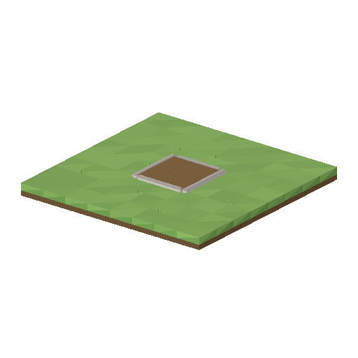 Low-poly Terrain 3D model: Lawn Palm Verge Tile