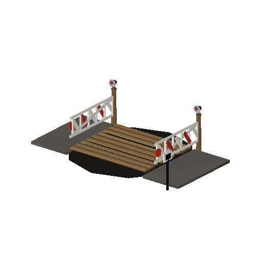 Low-poly Railway Signature 3D model: Level Crossing