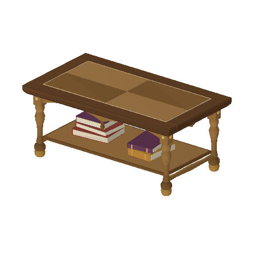 Low-poly Interiors 3D model: Library Coffee Table