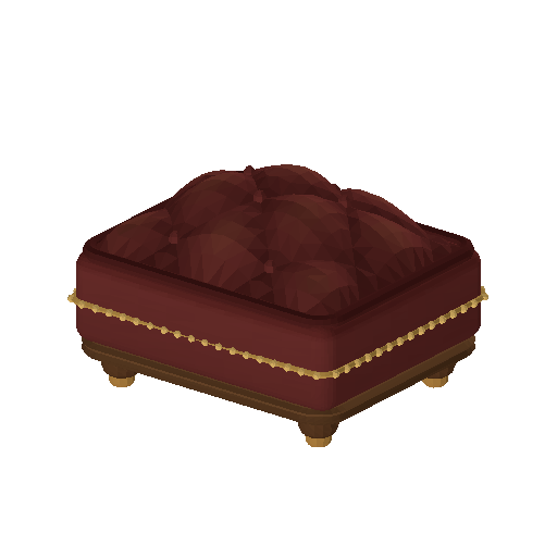 Low-poly Interiors 3D model: Library Ottoman