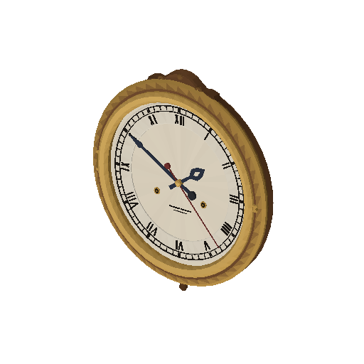 Low-poly Props 3D model: Library Wall Clock