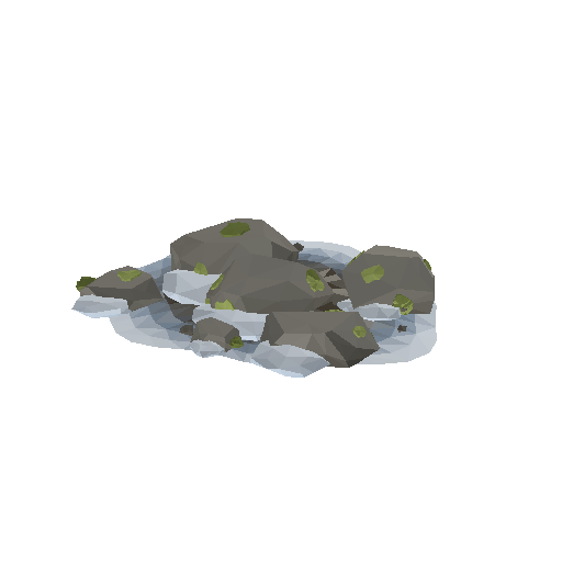 Low-poly Nature 3D model: Lichen Rock Patch