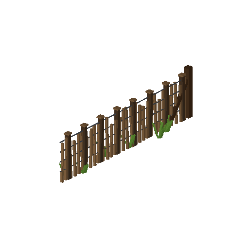 Low-poly Nature 3D model: Lineside Fence Run