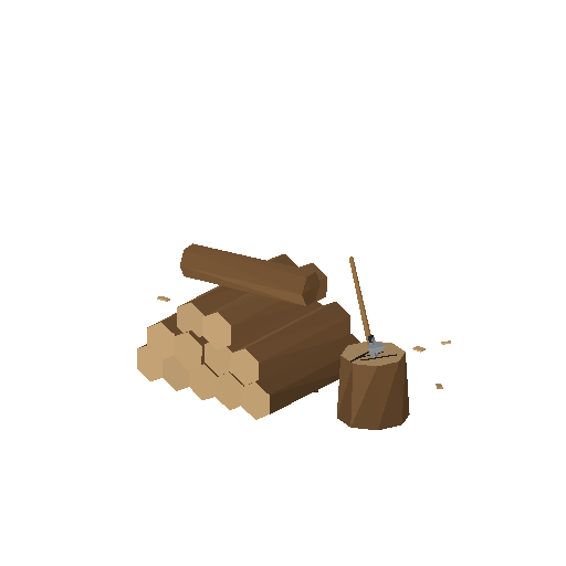 Low-poly Props 3D model: Log Pile
