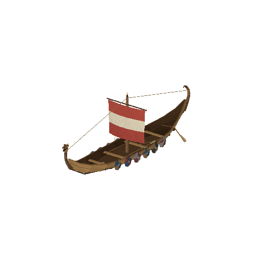 Low-poly Vehicles 3D model: Longship Drakkar