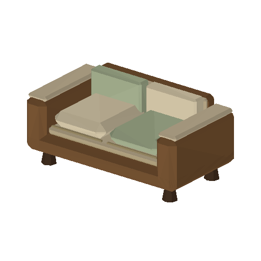 Low-poly Interiors 3D model: Loveseat