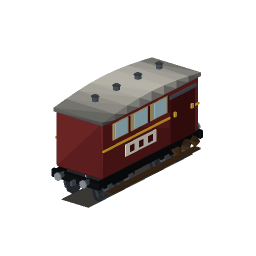 Low-poly Rolling Stock 3D model: Mail Coach