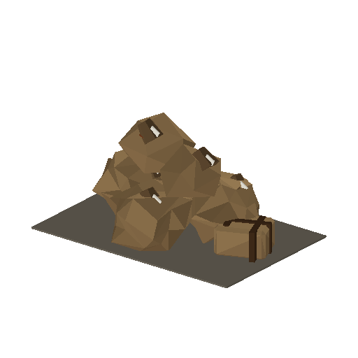 Low-poly Trackside Gear 3D model: Mail Sack Pile