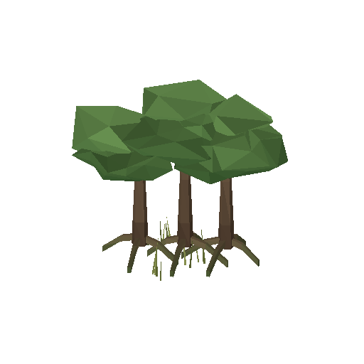 Low-poly Nature 3D model: Mangrove Cluster