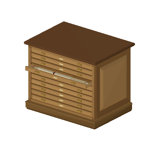 Low-poly Interiors 3D model: Map Cabinet