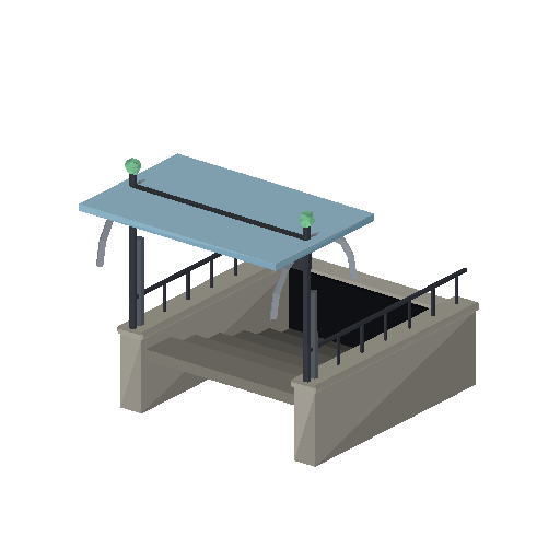 Low-poly Metropolis Signature 3D model: Metro Headhouse 01