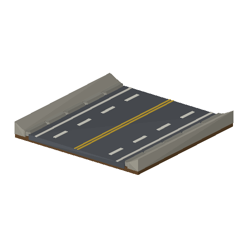 Low-poly Roads & Avenues 3D model: Metropolis Road Straight 01