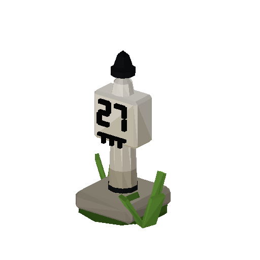 Low-poly Trackside Gear 3D model: Mile Post