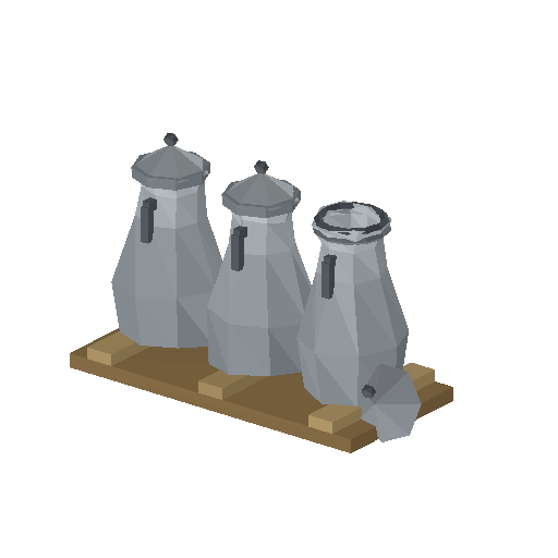 Low-poly Props & Livestock 3D model: Milk Churns