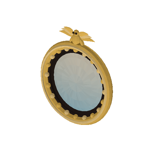 Low-poly Interiors 3D model: Mirror Round Convex