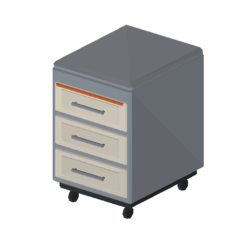 Low-poly Interiors 3D model: Mobile Drawers