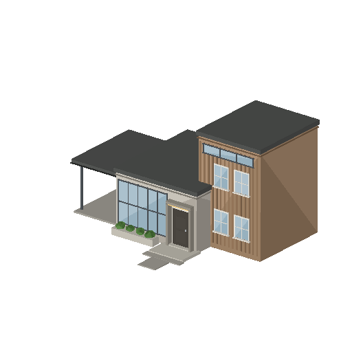 Low-poly Houses 3D model: Modern House