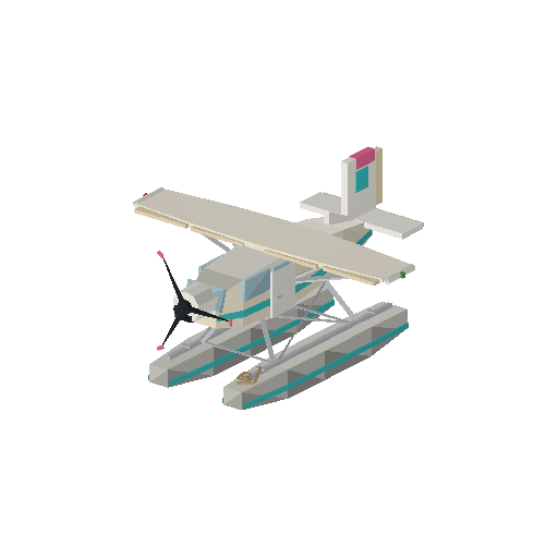 Low-poly Vehicles 3D model: Moored Floatplane