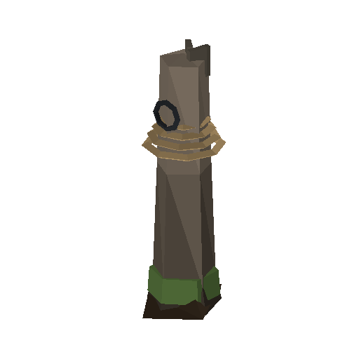 Low-poly Props 3D model: Mooring Post