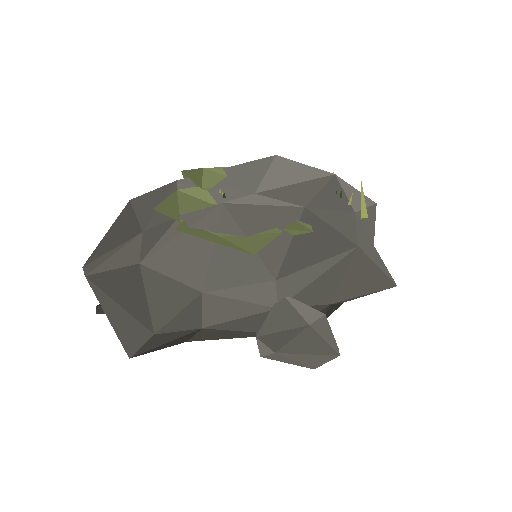 Low-poly Rocks 3D model: Mossy Boulder