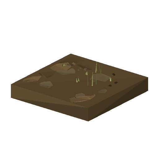 Low-poly Terrain 3D model: Mud Waterline Tile