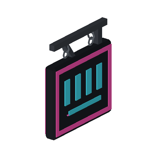 Low-poly Signage 3D model: Neon Storefront 01