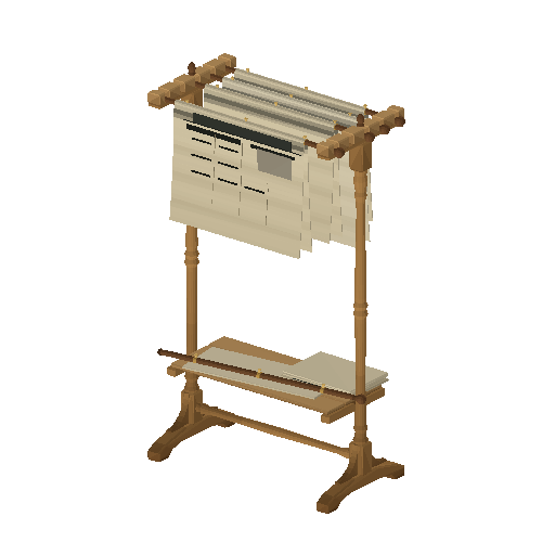 Low-poly Interiors 3D model: Newspaper Rack