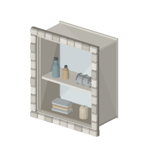 Low-poly Interiors 3D model: Niche Shelf