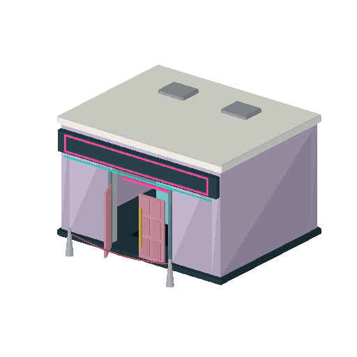 Low-poly Community 3D model: Nightclub Facade